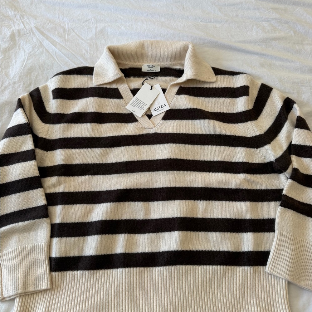 aritzia Plush Cashmere Oversized Polo Sweater